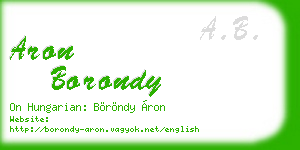 aron borondy business card